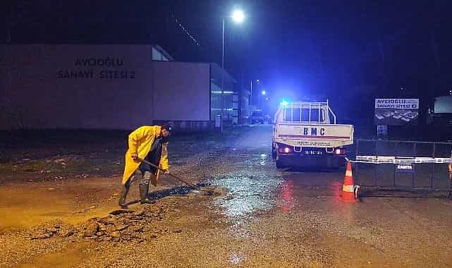 edremit belediyesi yagislara karsi 7 24 calisiyor