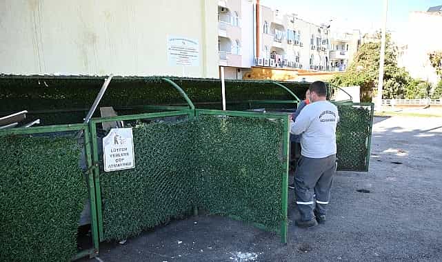 kemerde cop konteynerleri dezenfekte ediliyor