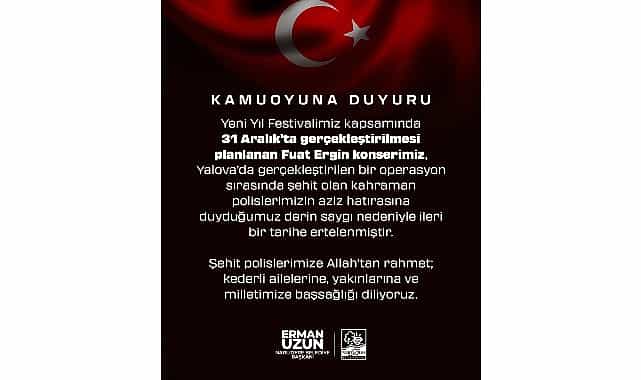 konser erteleme duyurusu