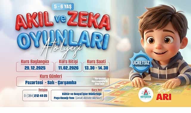 nevsehir belediyesinden akil ve zeka oyunlari atolyesi